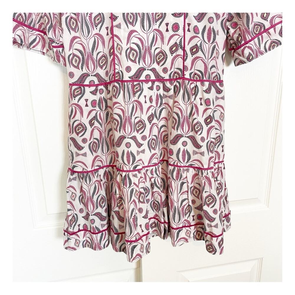 Anthropologie x Magali Pascal Lula Floral Tiered Dress Silk Blend Mini Sz XS - Picture 5 of 12